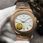 GB Best Replica Patek Philippe Nautilus 5711 Rose Gold Case White Dial 40 MM 9015 Automatic Watch